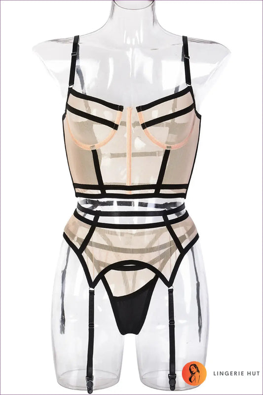 Mesh Panel Bra Set - Understated Architectural Glamour - s / Yellow - Lingerie Hut - Boudoir • Cutout • Evening Wear