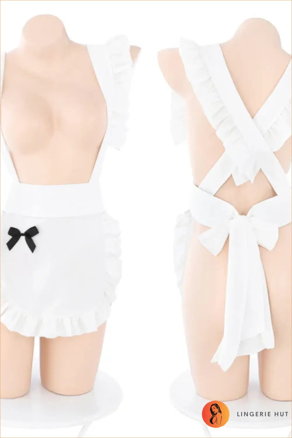 Lolita Maid Costume with Ruffle Apron - Classic Charm - Cutout • Mini • Party • Plus Size - Lingerie Hut