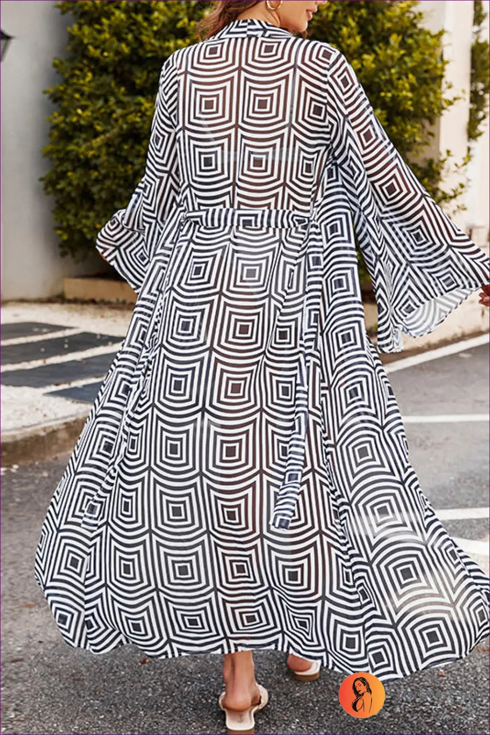 Maxi Chiffon Cover Up - Effortless Holiday Layer - one Size / Positioning Printing - Lingerie Hut - Beachwear • Boho