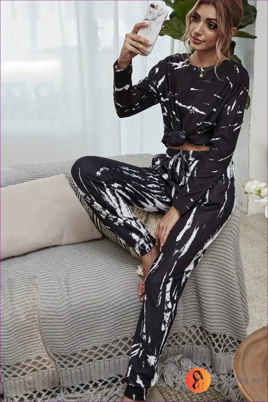 Lounge Set with Abstract Print - Artistic Comfort for All Season, Casual, co Ord, Cotton, Everyday