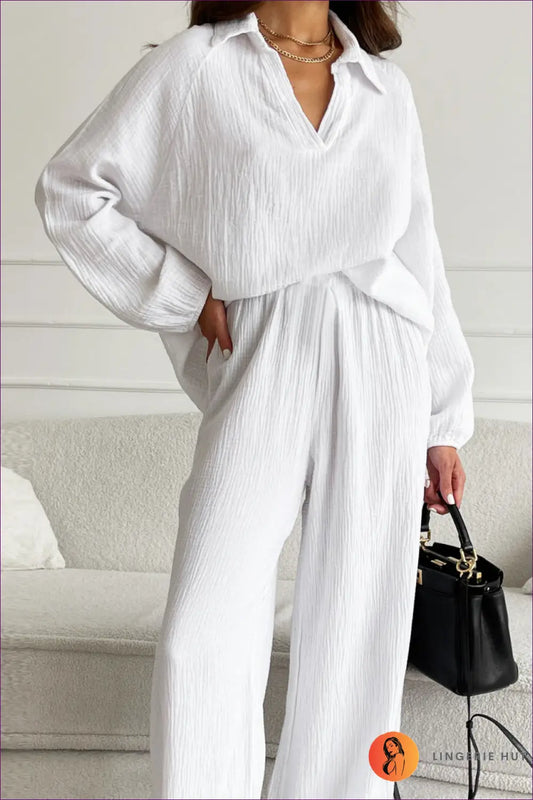 Lounge Set with Ribbed Texture - Sunday Morning Ritual - Loungewear - Lingerie Hut - All Season • Casual • co Ord