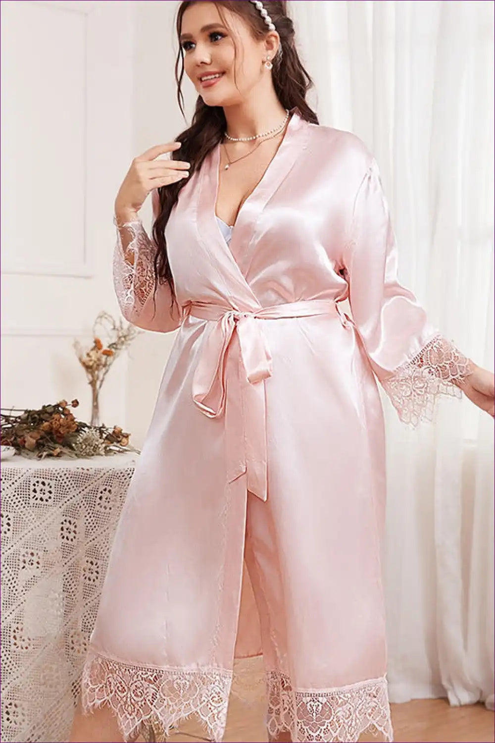 Luxe Lounge Satin Robe - Effortless Elegance