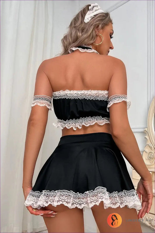 Maid Costume with Chest Wrap Detail - Statement Stage Confidence for Costume, Cotton, just In, Maid, Mini