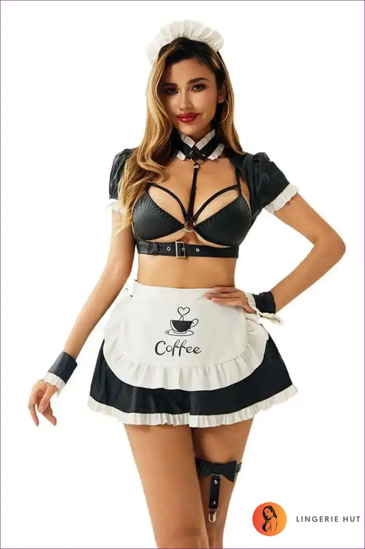 Maid Costume Set - Festival Playfulness Unlocked - 01 / one Size - co Ord - Boho • Clubwear • Cosplay • Lingerie Hut