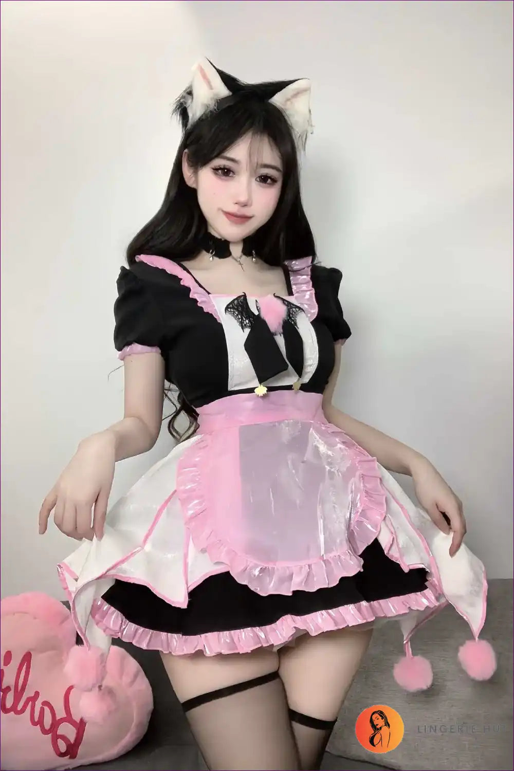 Maid Costume with Sweet Lolita Skirt - Cute Cosplay Outfit for Casual, Costume, Cotton, just In,
