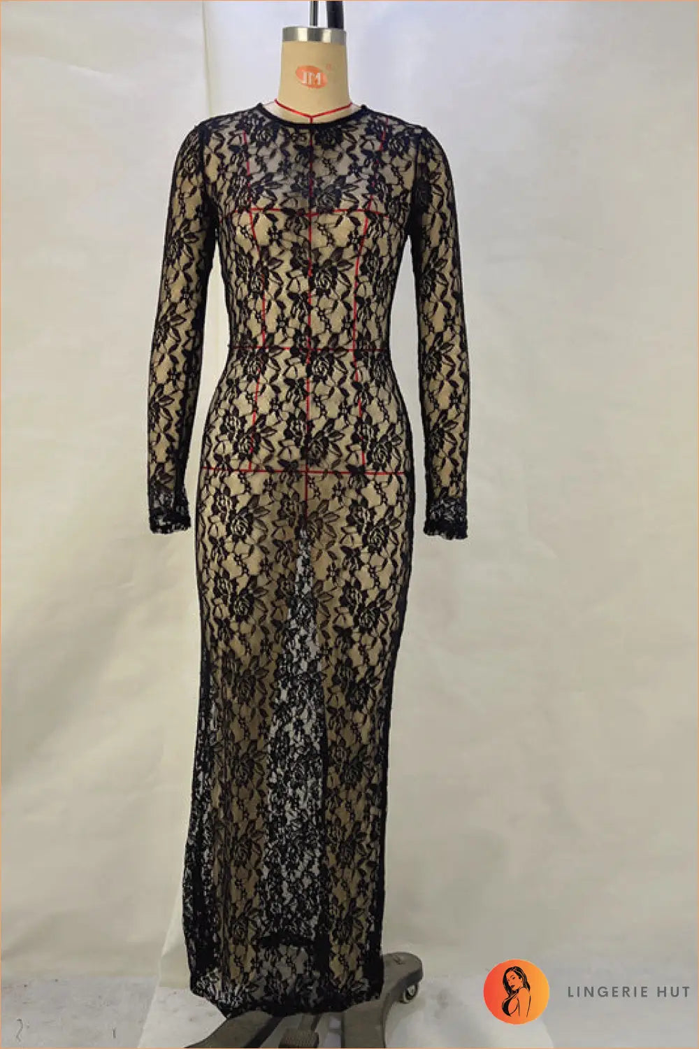 Maxi Bodycon Party Dress with Lace Detail - Effortless Glamour - s / Black - Dresses - Clothing • Lace • Lingerie Hut