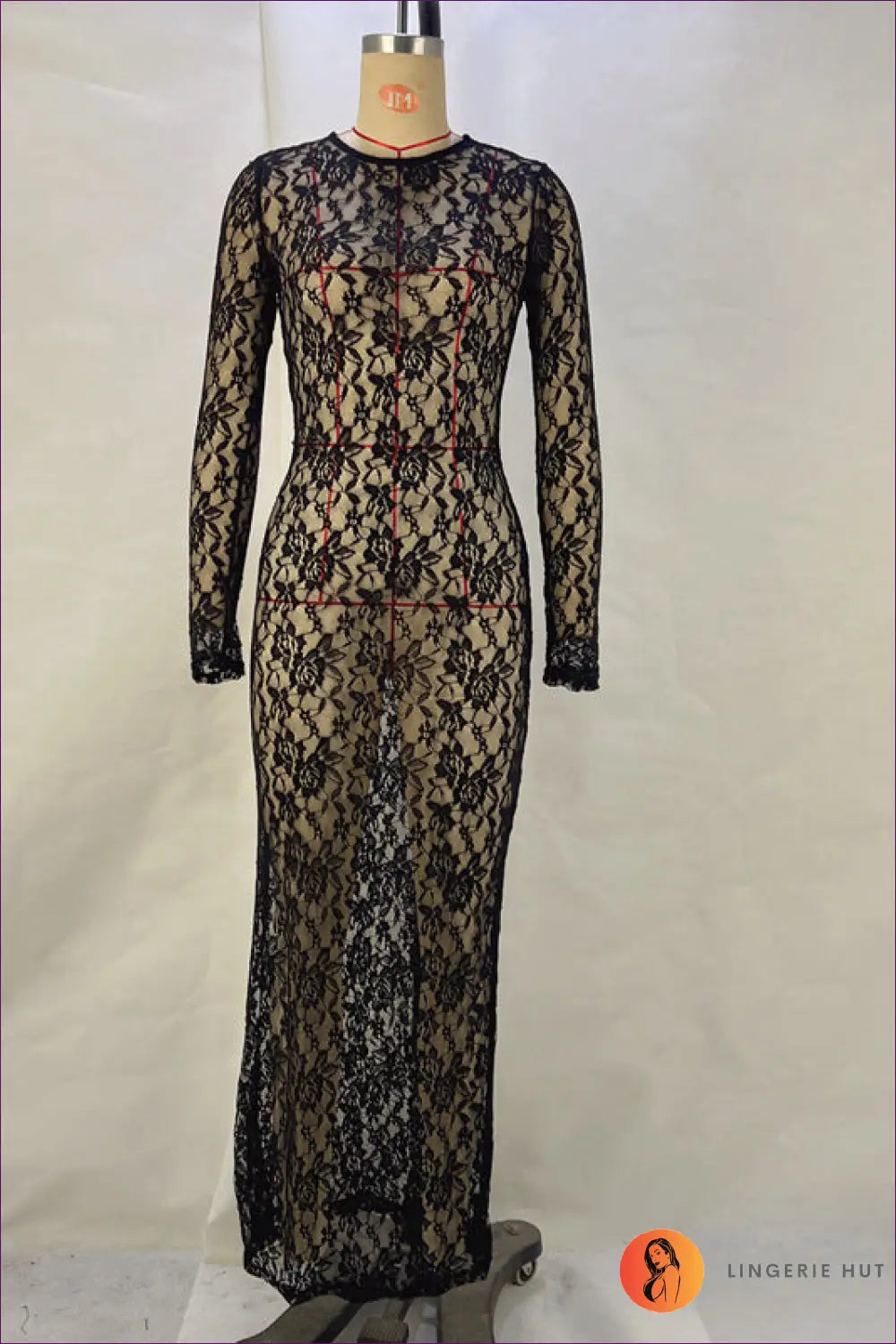 Maxi Bodycon Party Dress with Lace Detail - Effortless Glamour - s / Black - Dresses - Lingerie Hut - Autumn • Clubwear