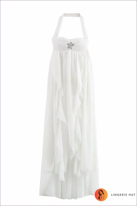 Asymmetric Halter Maxi Dress - Understated Evening Glamour - s / White - Dresses - Lingerie Hut - All Season • Backless