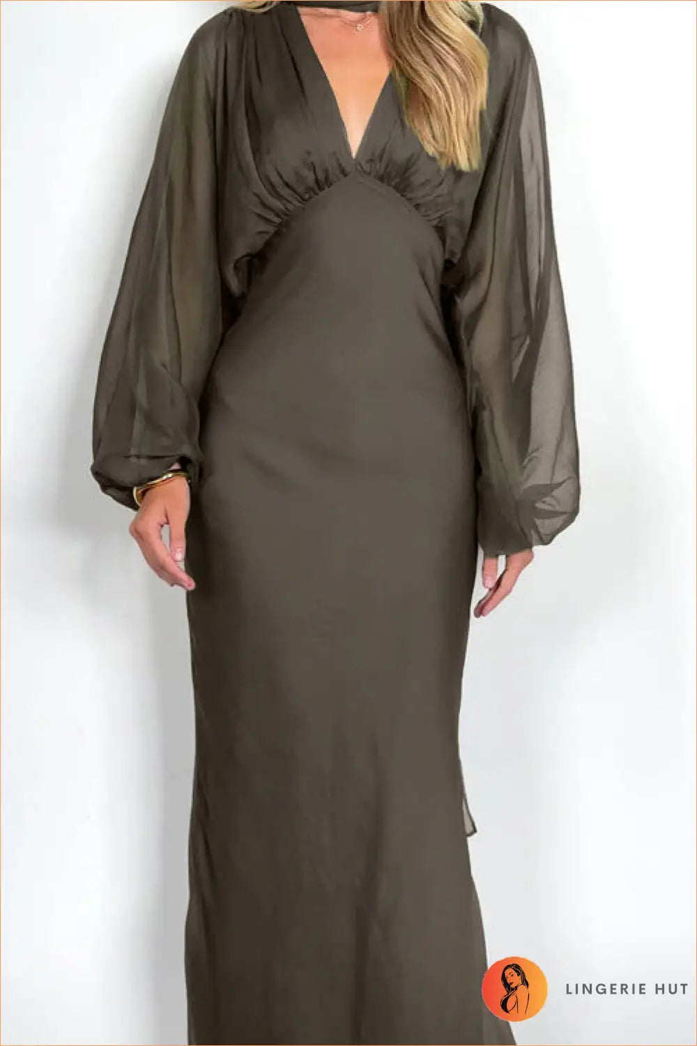 Maxi Dress with Balloon Sleeves - Effortless Romance - Dresses - Boho • Chiffon • Clothing • Glamour - Lingerie Hut