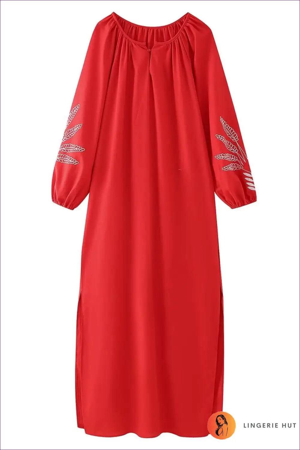 Embroidered Maxi Dress - Weekend to Evening Versatility - s / Red - Dresses - Boho • Casual • Clothing • Cotton