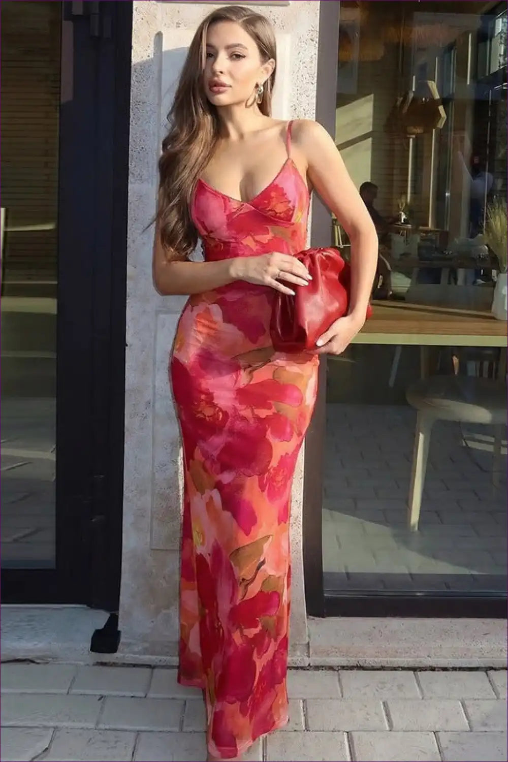 Maxi Dress with Floral Print - Garden Party Grace for Casual, Dress, Evening Wear, Floral, Glamour