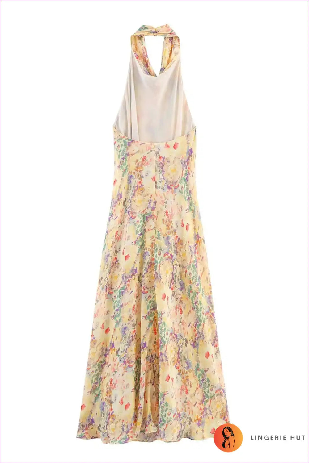 Maxi Dress with Halter Neckline - Sunset Sophistication for A-line, Backless, Boho, Dress, Evening Wear