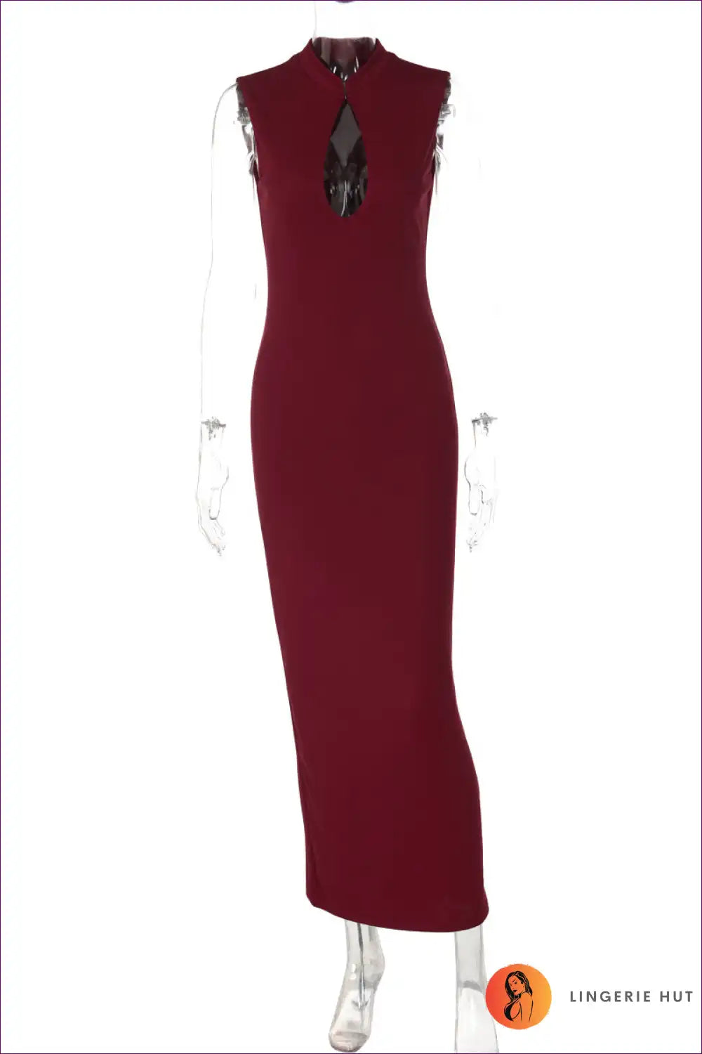 Maxi Dress with Keyhole Cutout - Minimalist Elegance for All Season, Bodycon, Cutout, Date Night,