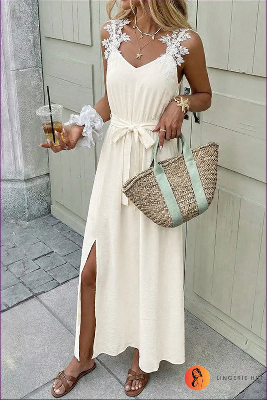 Lace Appliqué Maxi Dress - Understated Glamour - Dresses - Lingerie Hut - A-line • Bridal • Evening Wear • Floral