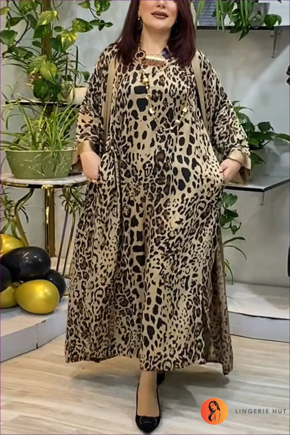 Leopard Print Maxi Dress co Ord Set - Effortless Edge - Lingerie Hut - All Season • Animal • Casual