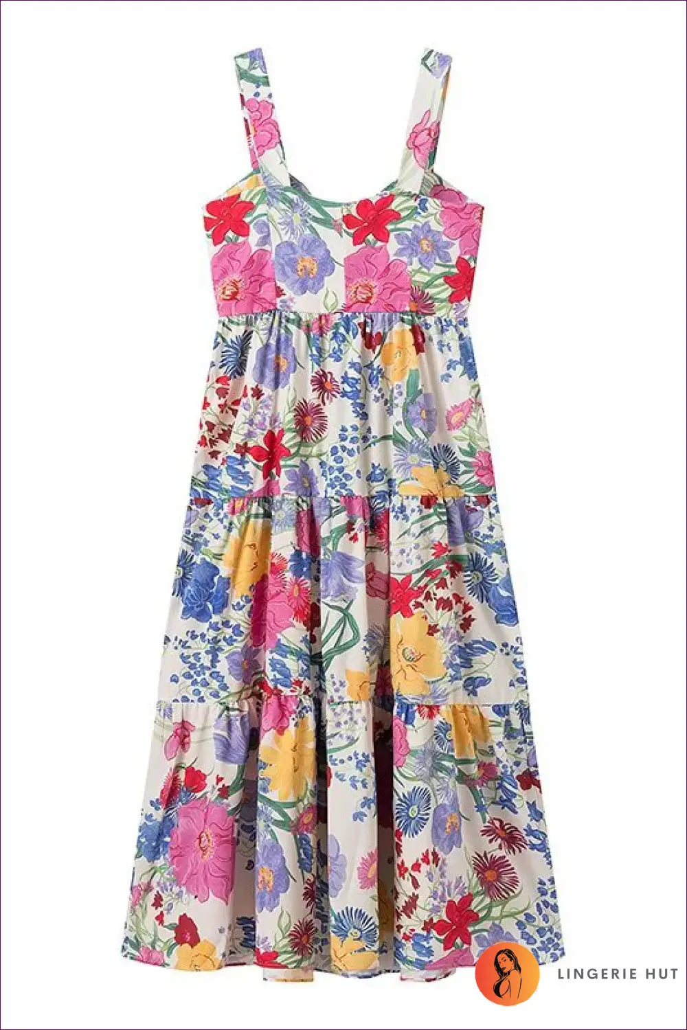 Maxi Floral Dress with Sweetheart Neckline - the one They’ll Ask About - Dresses - Lingerie Hut - A-line • Boho
