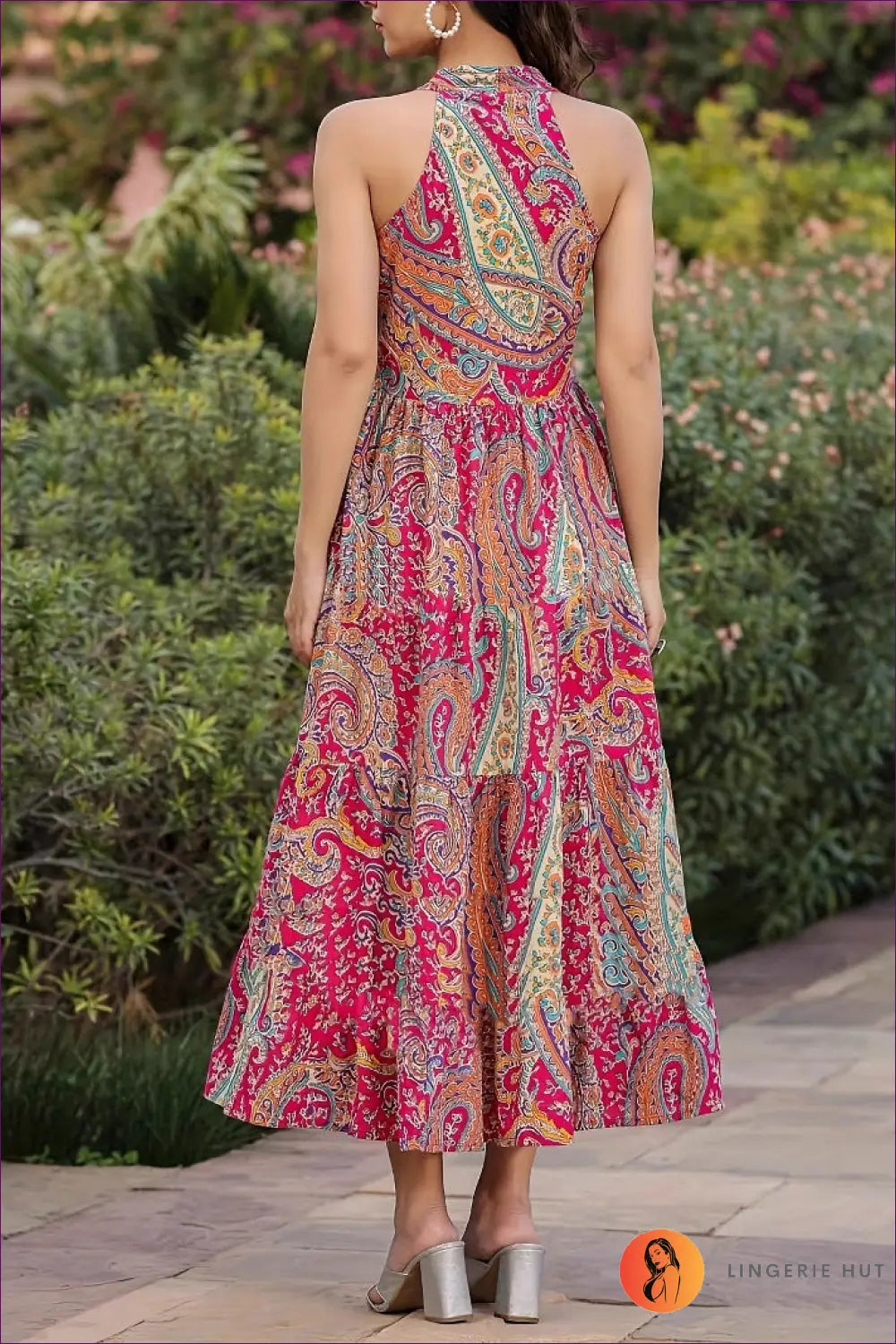 Paisley Maxi Dress - Effortless Occasion Elegance - Dresses - Lingerie Hut - A-line • Boho • Evening Wear • Floral