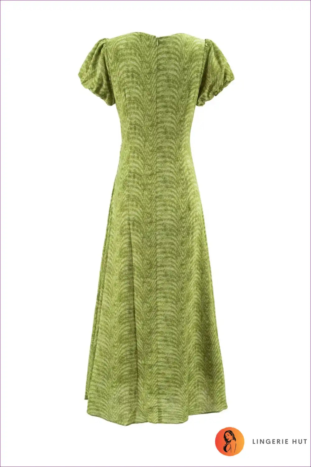 Maxi Dress with Puff Sleeves - Romantic Garden Party for A-line, Casual, Dress, Everyday, Floral