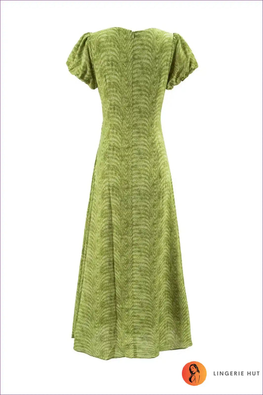 Maxi Dress with Puff Sleeves - Romantic Garden Party for A-line, Casual, Dress, Everyday, Floral