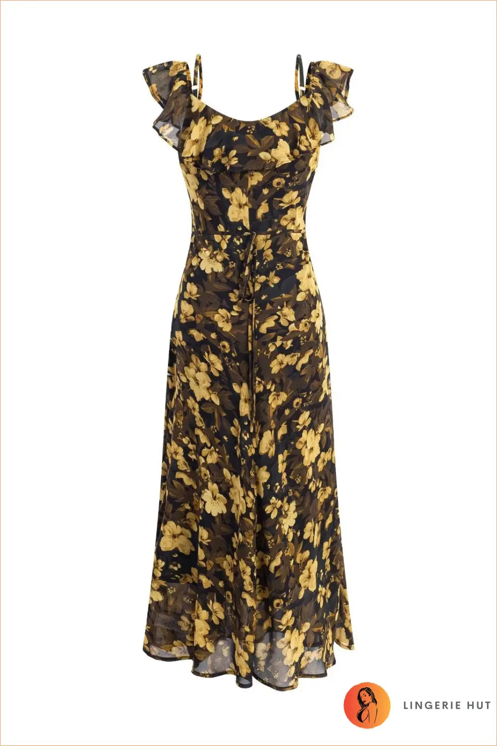 Maxi Dress with Ruffle Tiers - Effortless Bohemian Elegance - Dresses - Chiffon • Clothing • Floral • Glamour