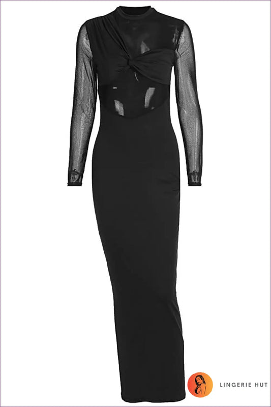 Sheer Lace Bodysuit with Mesh Panels - Evening Elegance - s / Black - Lingerie Hut - All Season • Backless • Bodycon