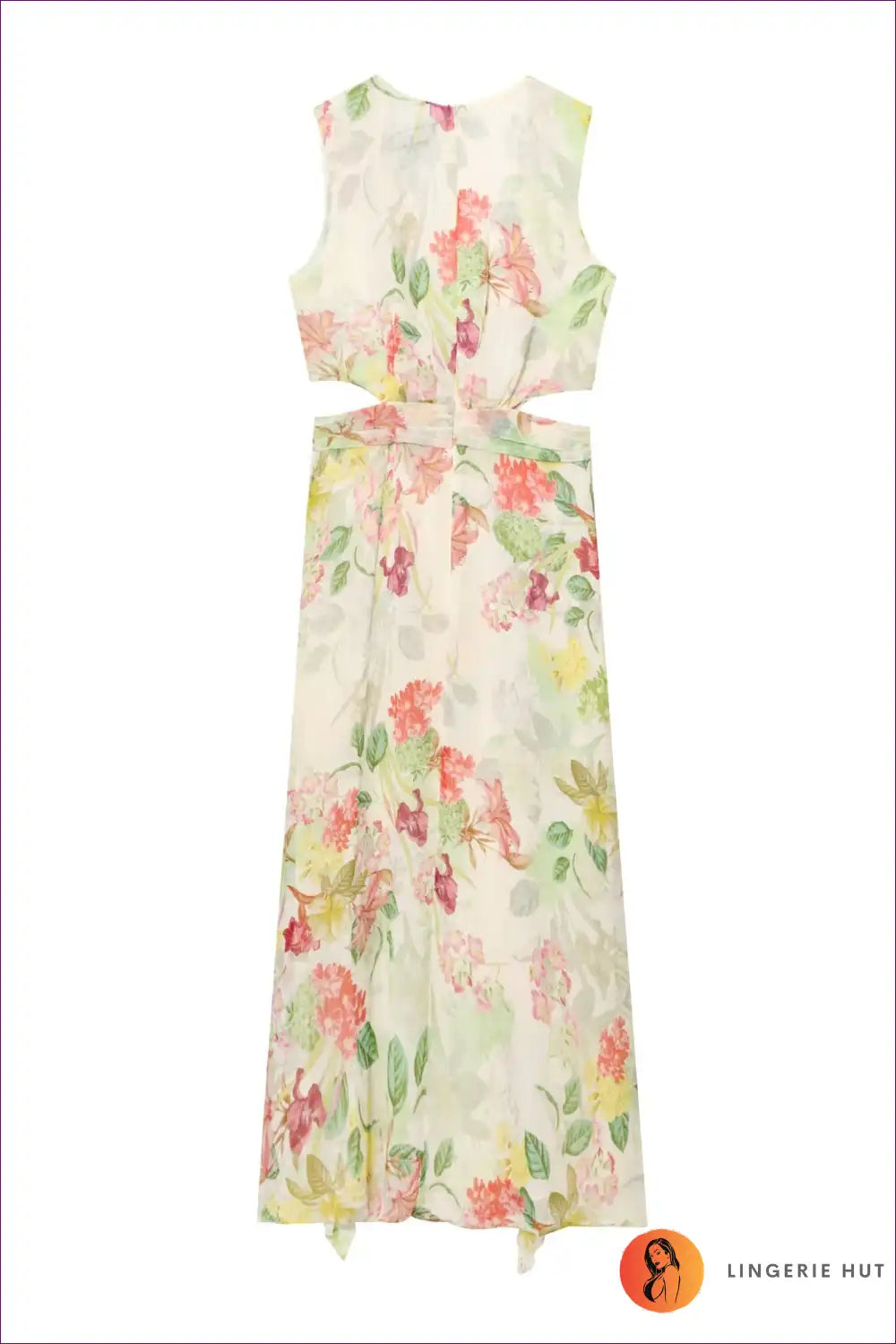 Maxi Dress with Side Split - Beachside Elegance for Boho, Chiffon, Dress, Floral, Formal Wear