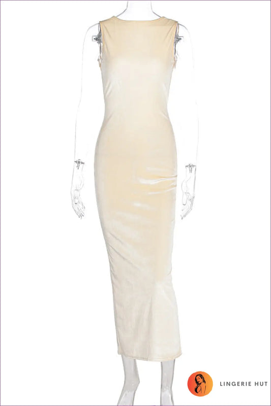 Sleeveless Maxi Dress - Understated Glamour - s / Apricot - Dresses - Bodycon • Clothing • Everyday • Lingerie Hut