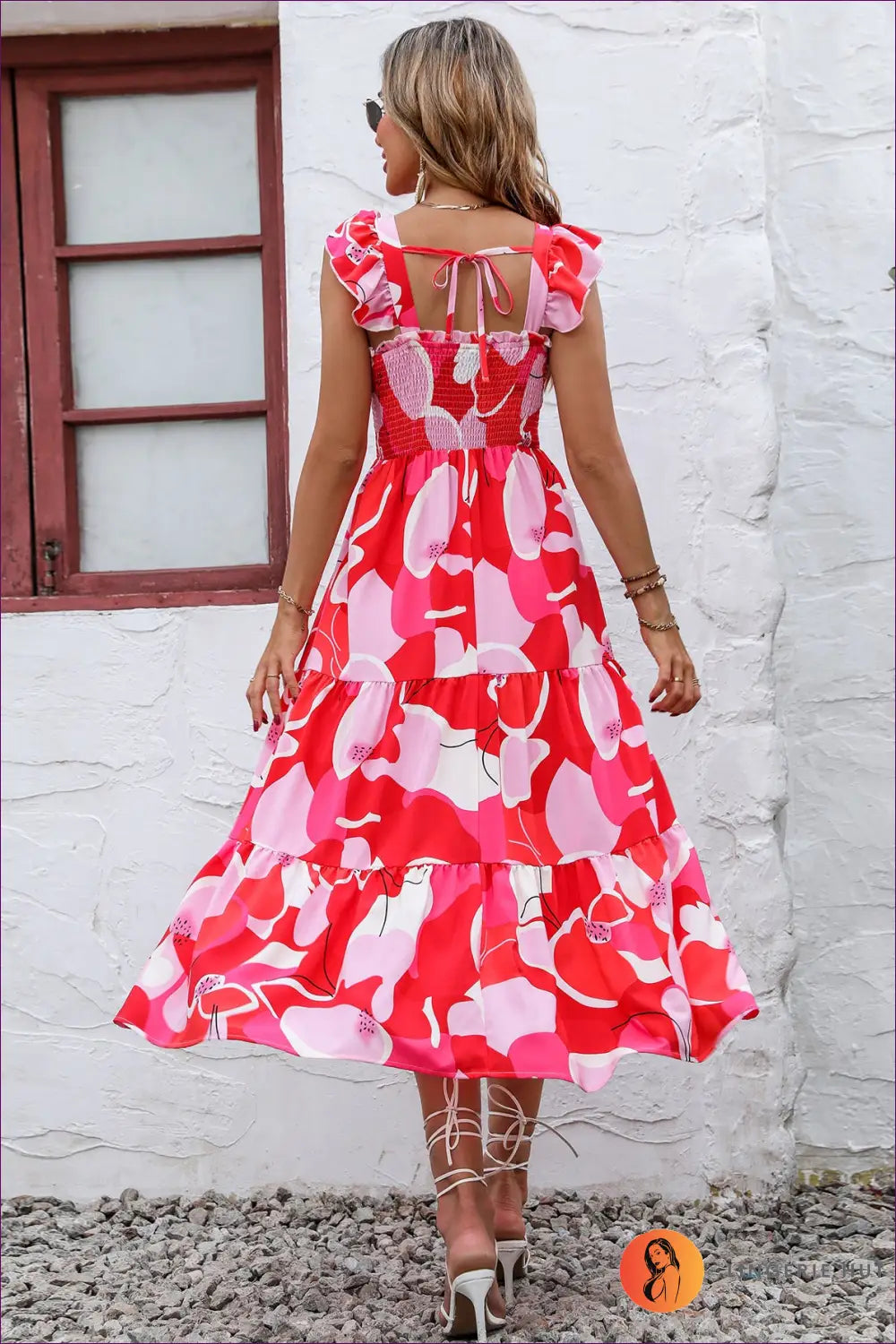 Floral Maxi Dress with Smocked Bodice - Effortless Summer Romance - Dresses - Lingerie Hut - A-line • Boho • Casual