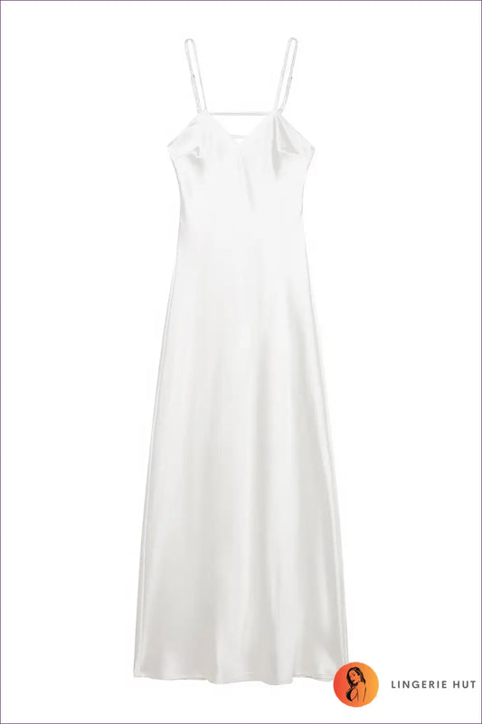 Maxi Slipdress with Spaghetti Straps - Summer Evenings Sorted - Xs / White - Dresses - Lingerie Hut - Backless