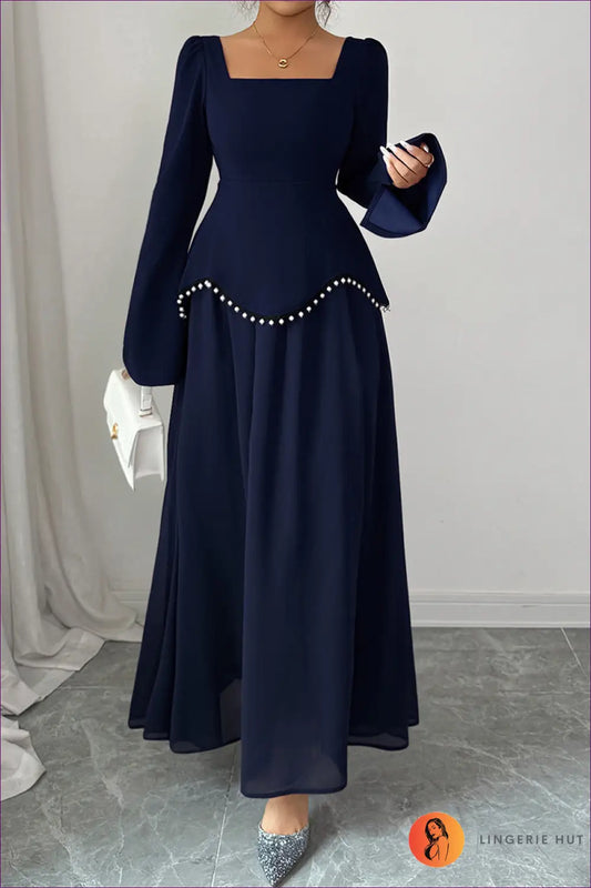 Maxi A-line Evening Dress - Understated Glamour - Dresses - Autumn • Casual • Clothing • Lingerie Hut