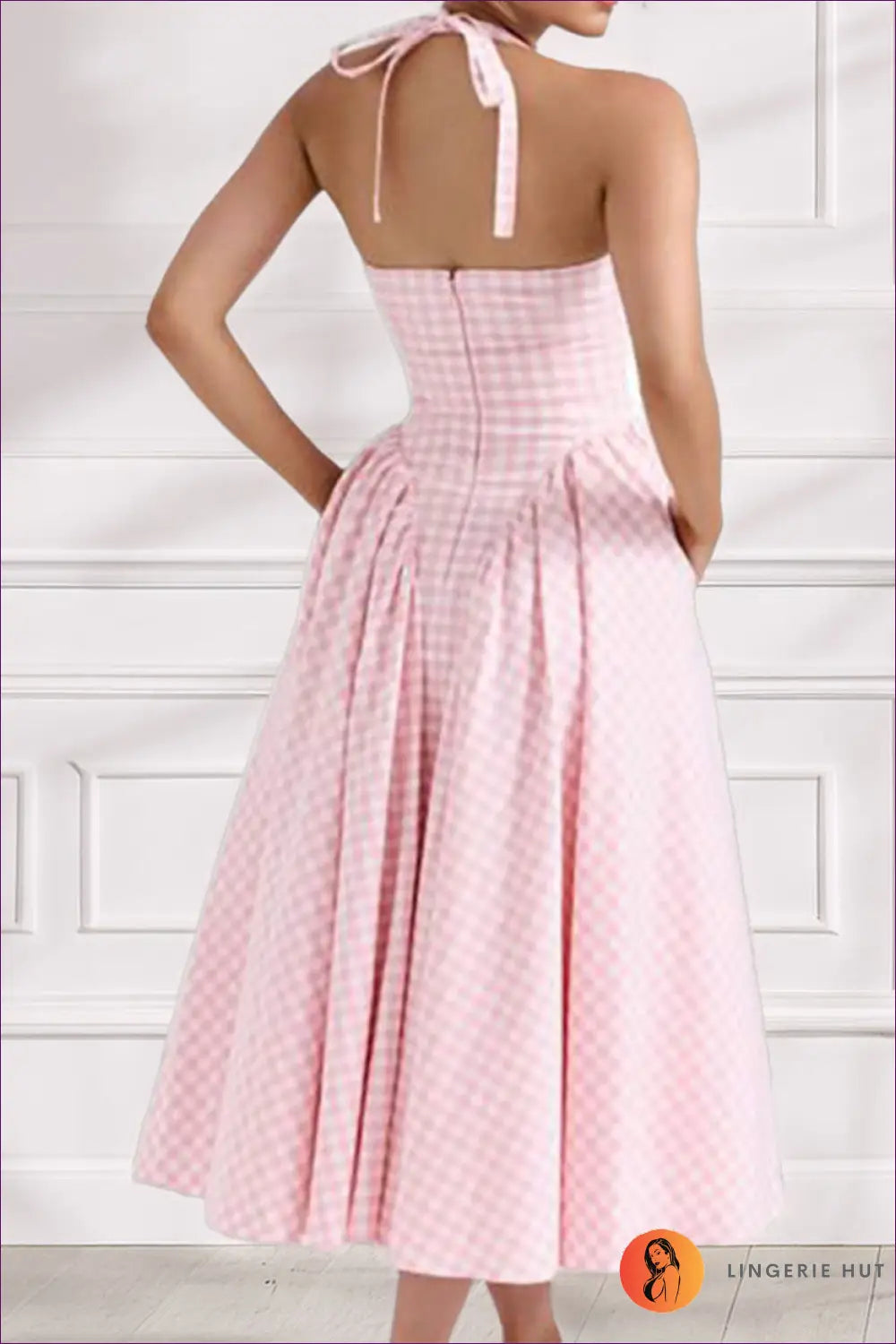 Maxi Halter Sundress with Backless Design - Effortless Elegance - Dresses - Lingerie Hut - A-line • Backless • Boho