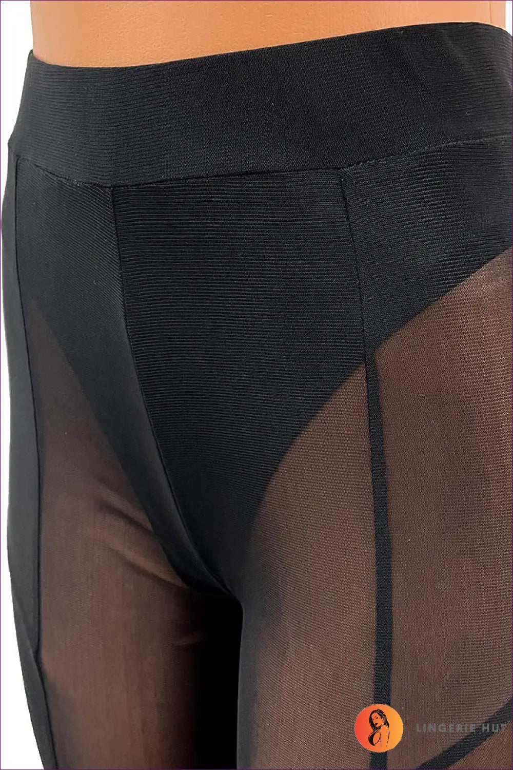 Mesh Ribbed Leggings - Effortless London Cool - Pants - Lingerie Hut - Activewear • All Season • Casual • Cotton