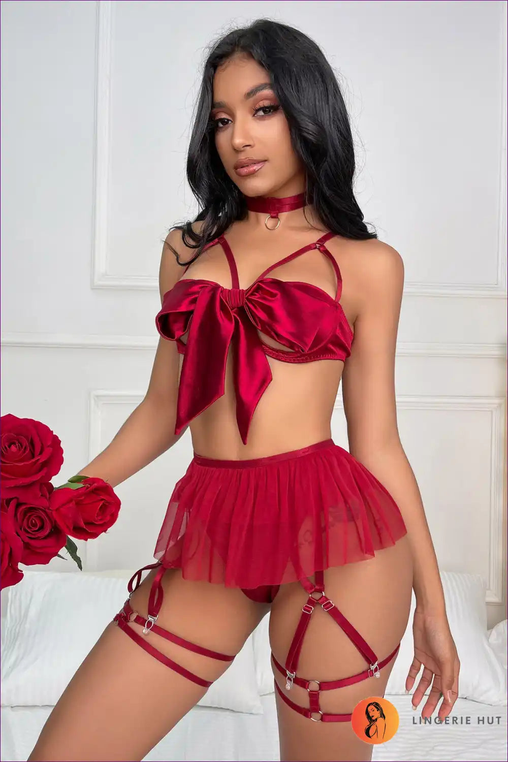 Elevate Your Intimate Moments With Our Mesh Sexy Lingerie Set. This Enticing Set Features Exquisite 3d