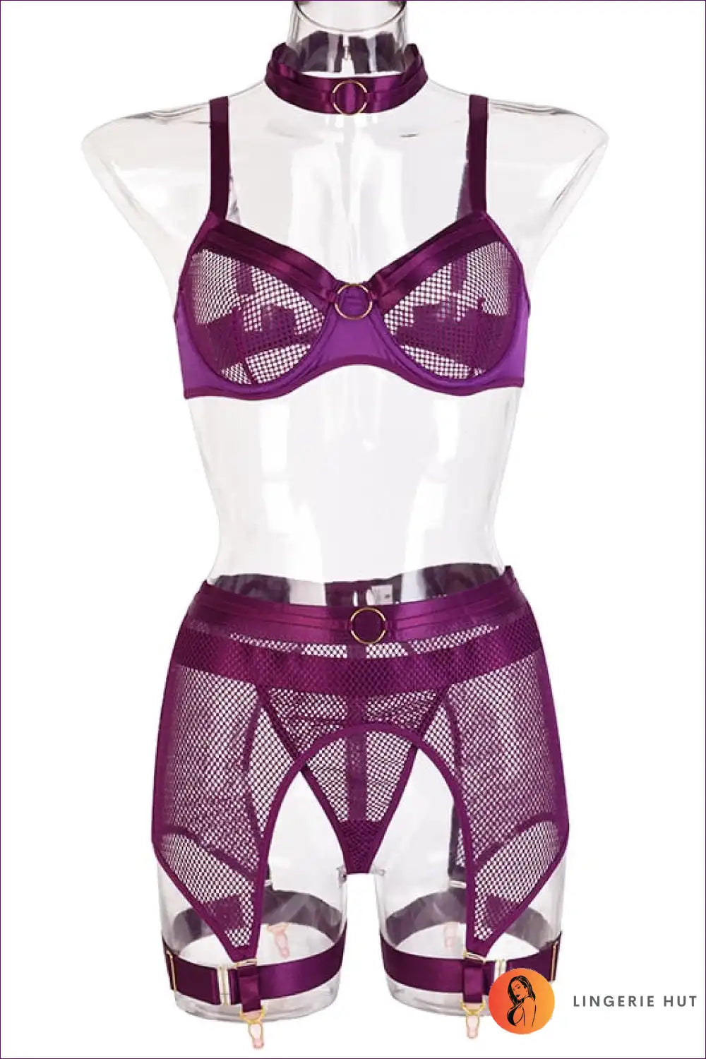 Indulge In The Allure Of This Mesh Sheer Ring Detail Bra Set - a Dreamy Fusion Flirty And Captivating! Flaunt