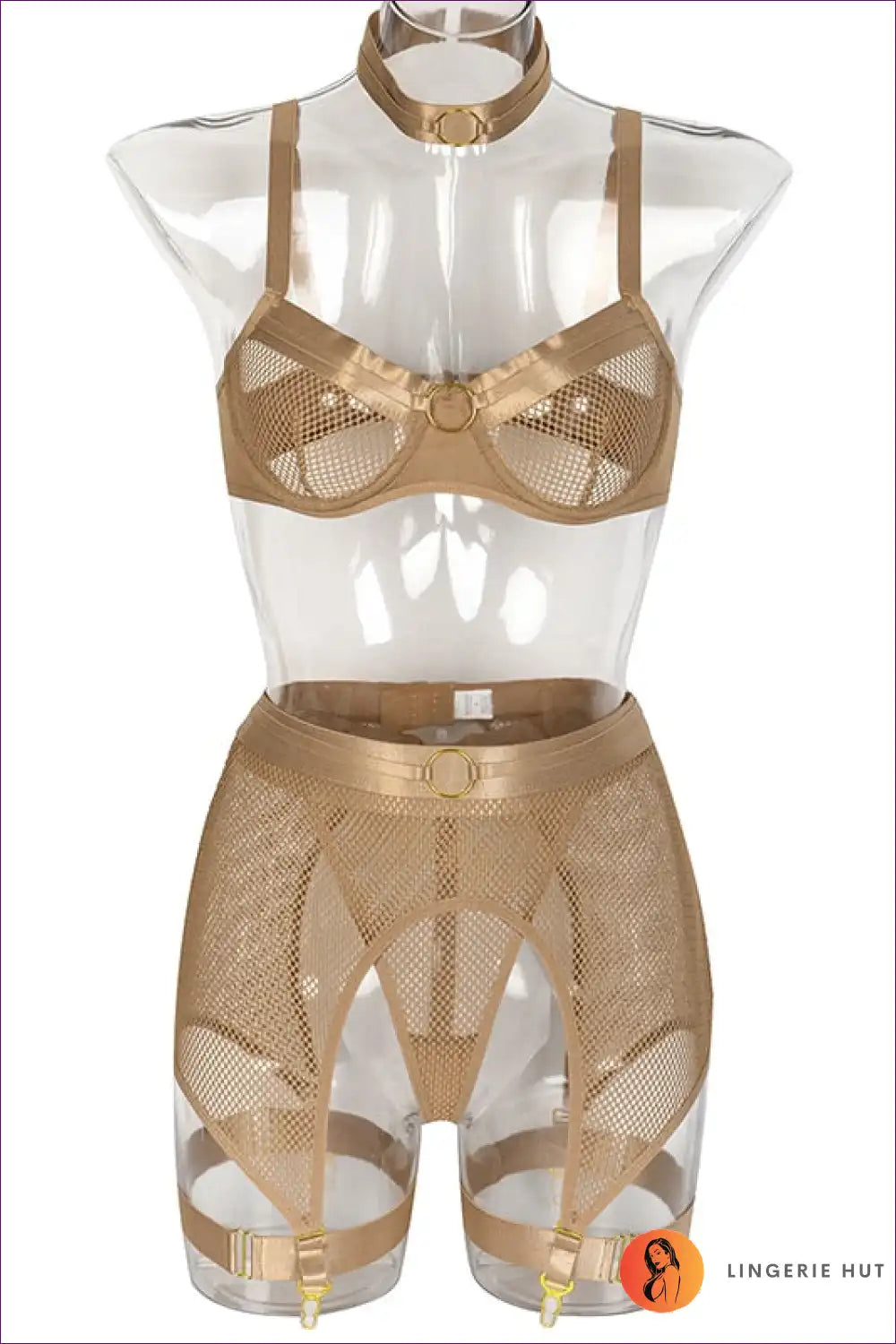 Indulge In The Allure Of This Mesh Sheer Ring Detail Bra Set - a Dreamy Fusion Flirty And Captivating! Flaunt