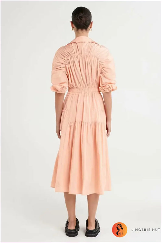 Ruched Midi Dress - Quiet Confidence for Every Occasion - Dresses - Lingerie Hut - All Season • Bodycon • Casual