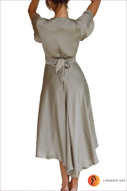 Twisted Front Midi Dress - Effortless Sophistication - Dresses - Lingerie Hut - A-line • All Season • Casual • Cutout