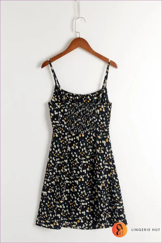 Mini Dress with Ditsy Floral - Picnic Perfect for A-line, Casual, Cotton, Dress, Everyday