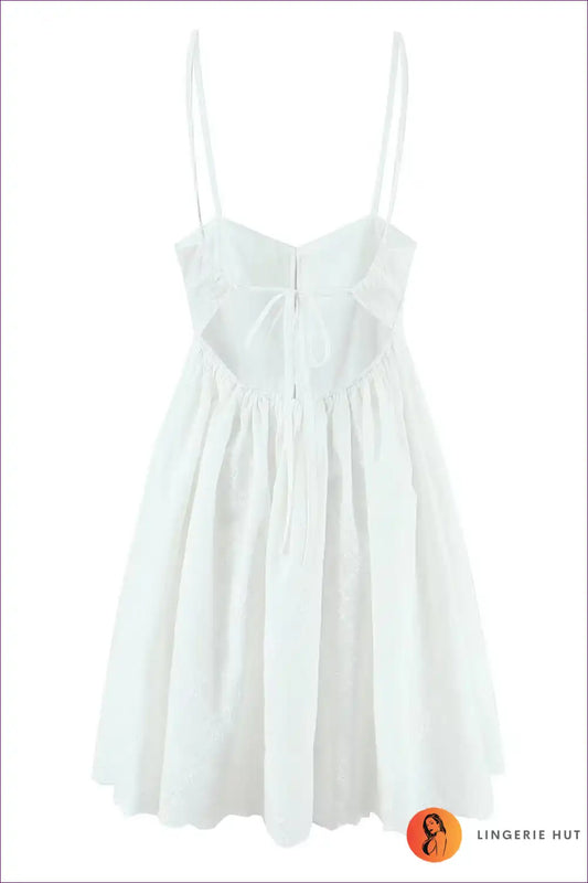 Mini Dress with Embroidered Details - Artisan Charm for A-line, Cotton, Cutout, Dress, Evening Wear