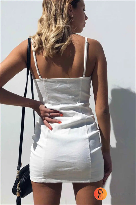 Mini Dress with Front Zip - Urban Edge for All Season, Bodycon, Cutout, Date Night,