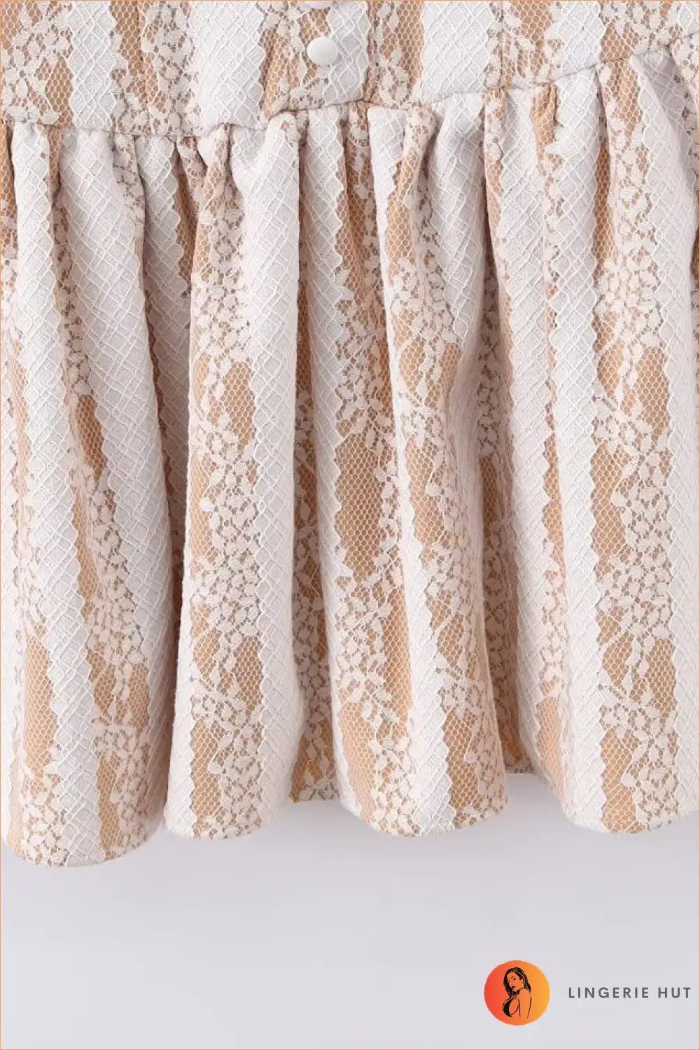 Mini Dress with Lace Bodice - Playful Sophistication - Dresses - Button Front • Casual • Date Night • Everyday