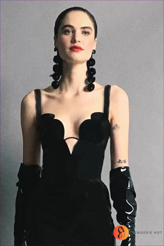 Mini Dress with Plunging Neckline - Statement Confidence for Bodycon, Clubwear, Date Night, Dress, Dresses