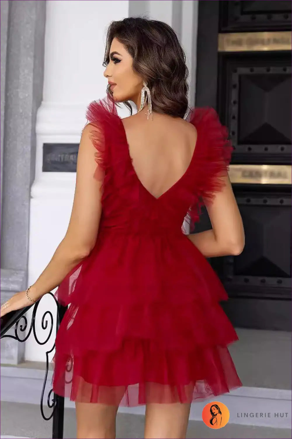 Ruffle Tier Mini Dress - not your Basic Party Piece - Dresses - Lingerie Hut - Cutout • Evening Wear • Formal • Glamour