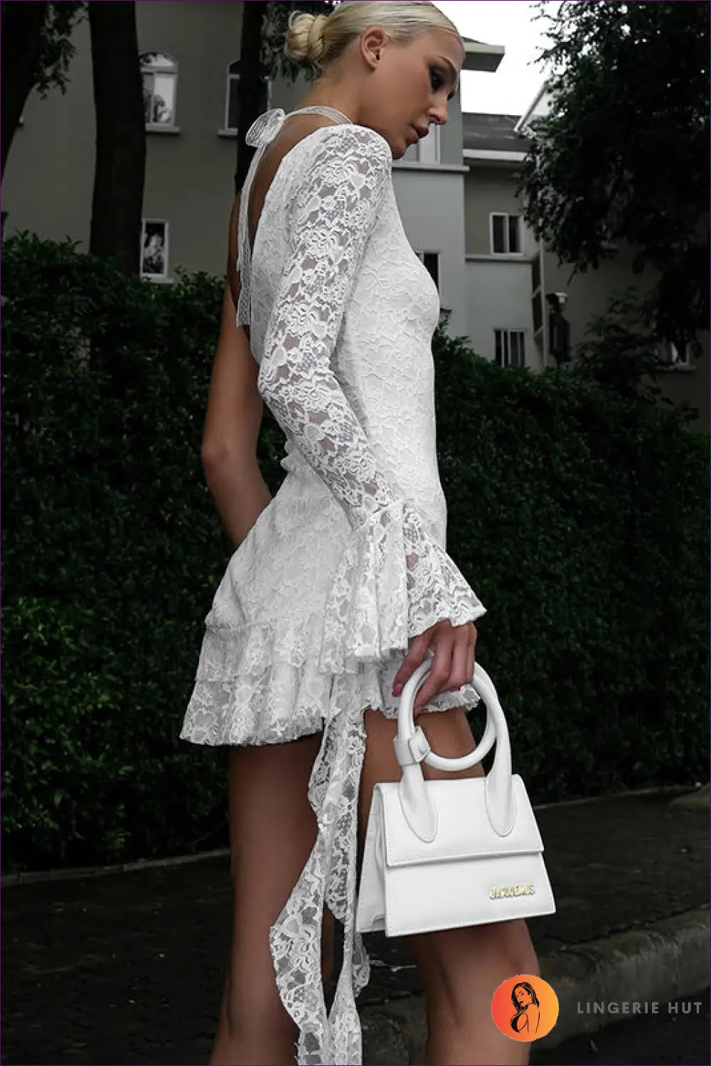 One-shoulder Mini Dress with Ruffle - Statement Evenings out - Dresses - Lingerie Hut - Backless • Bodycon • Cutout