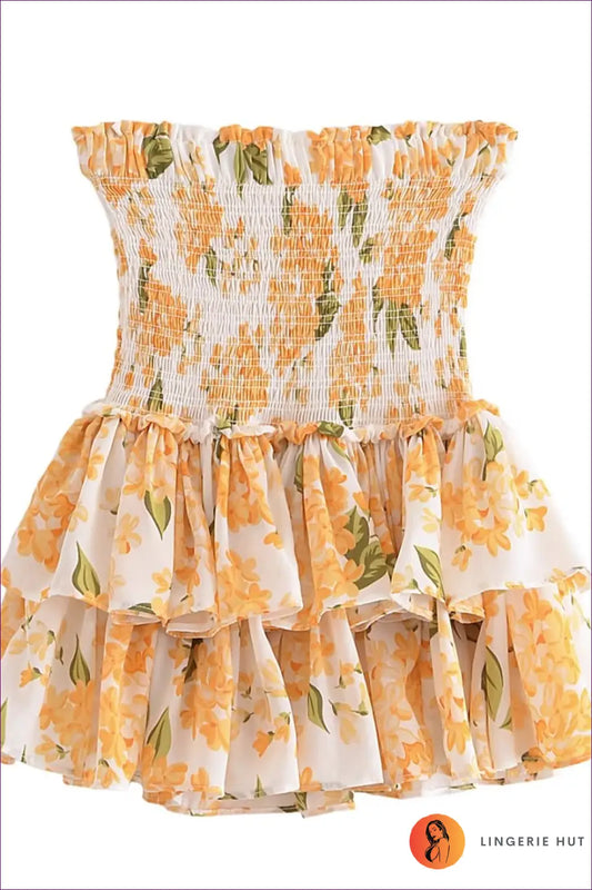 Tiered Ruffle Mini Dress - Effortless Summer Mood - Dresses - Lingerie Hut - A-line • Backless • Boho • Casual