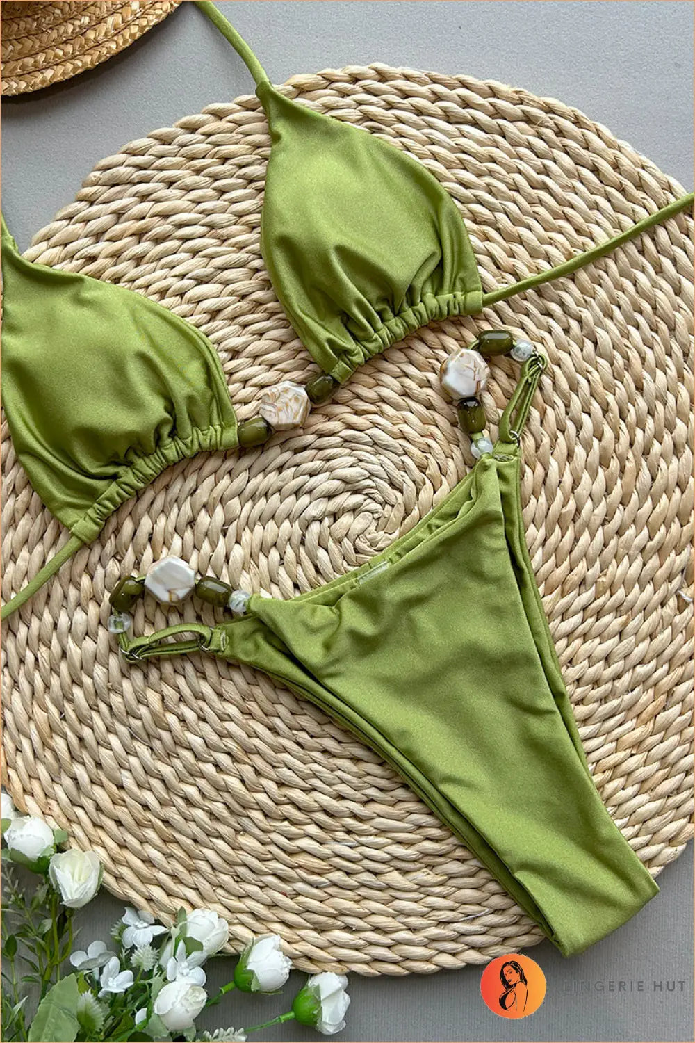 Minimalist Triangle Bikini Set - Summer Evenings Sorted - s / Light Green - Beachwear • Brazilian • Everyday • Halter