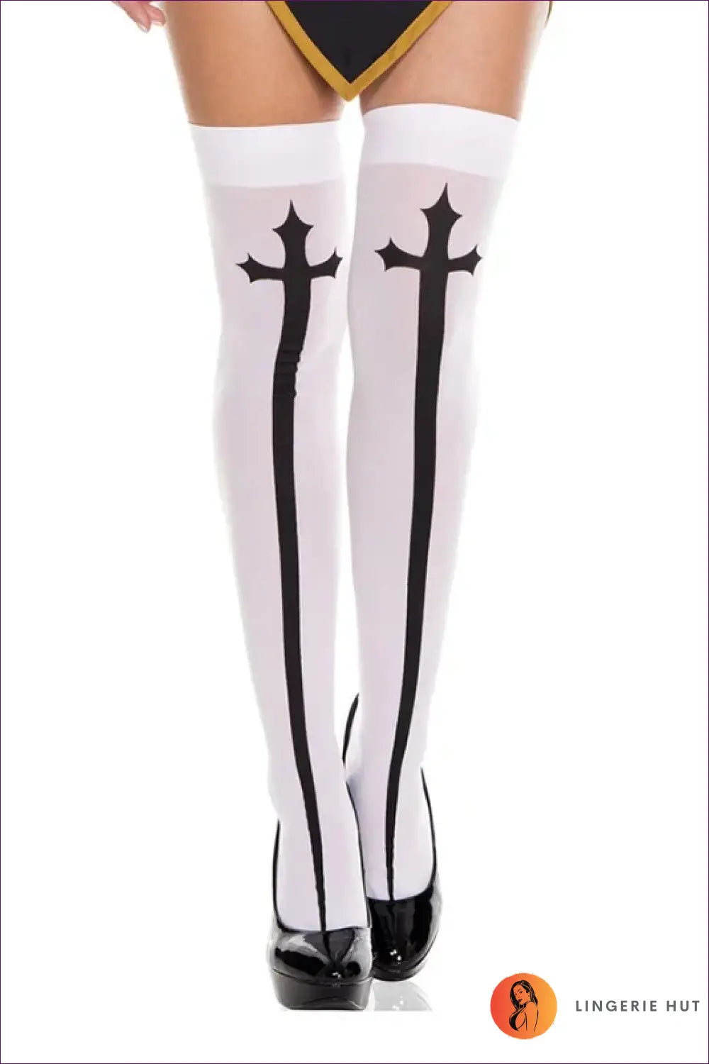 Nun Costume Outfit Set - Fantasy Roleplay Ready - Socks -white / s / Cosplay - Lingerie Hut - Halloween • Mesh • Nurse