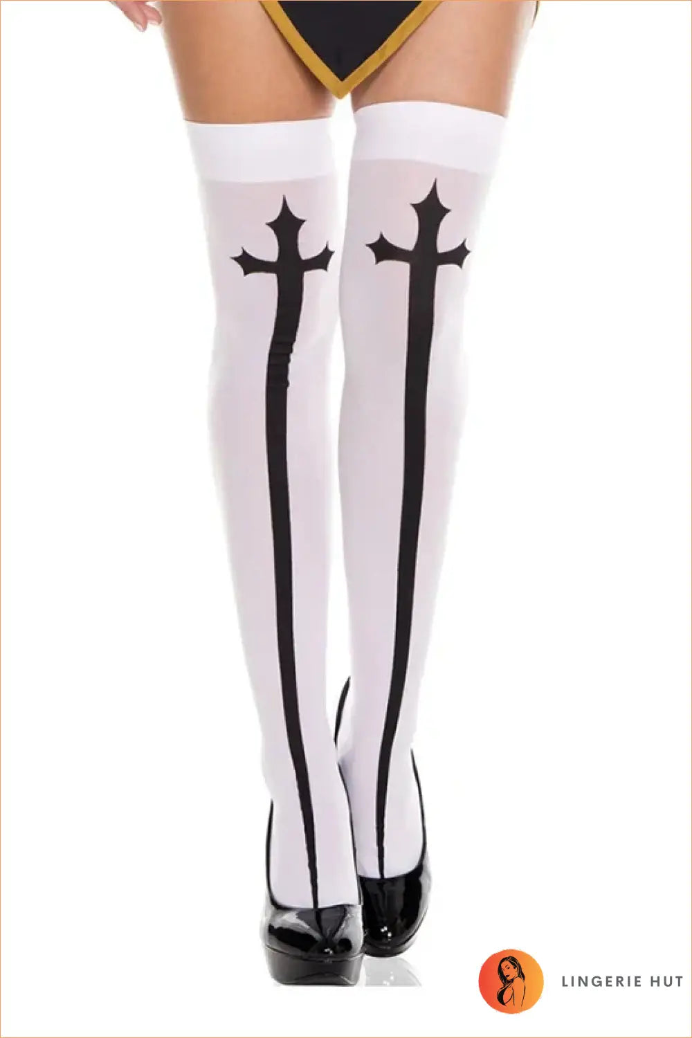 Nun Costume - Socks -white / s / Cosplay - Outfit Set - Halloween • Mesh • Party - Lingerie Hut
