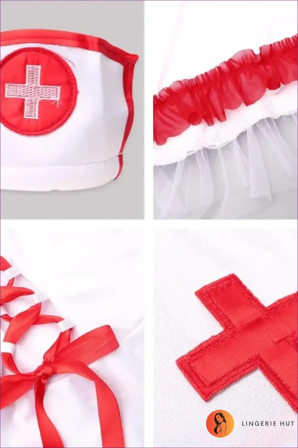 Nurse Costume with Lace Skirt and Apron - Cosy Role-play Delight for Boudoir, Costume, just In, Lace, Lingerie