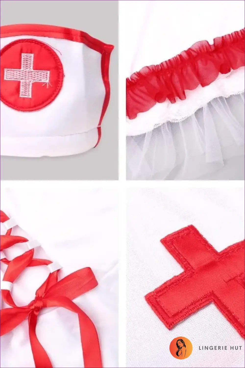 Nurse Costume with Lace Skirt and Apron - Cosy Role-play Delight - Outfit Set - Lingerie Hut - Boudoir • Lace • Mini